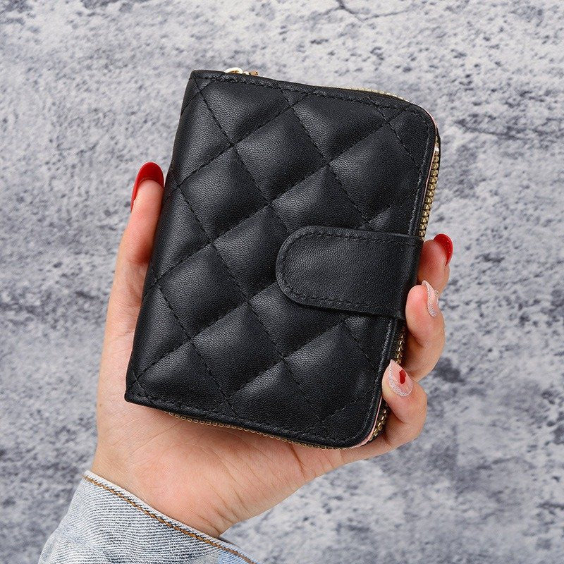 Solid Color Square Zipper Wallet