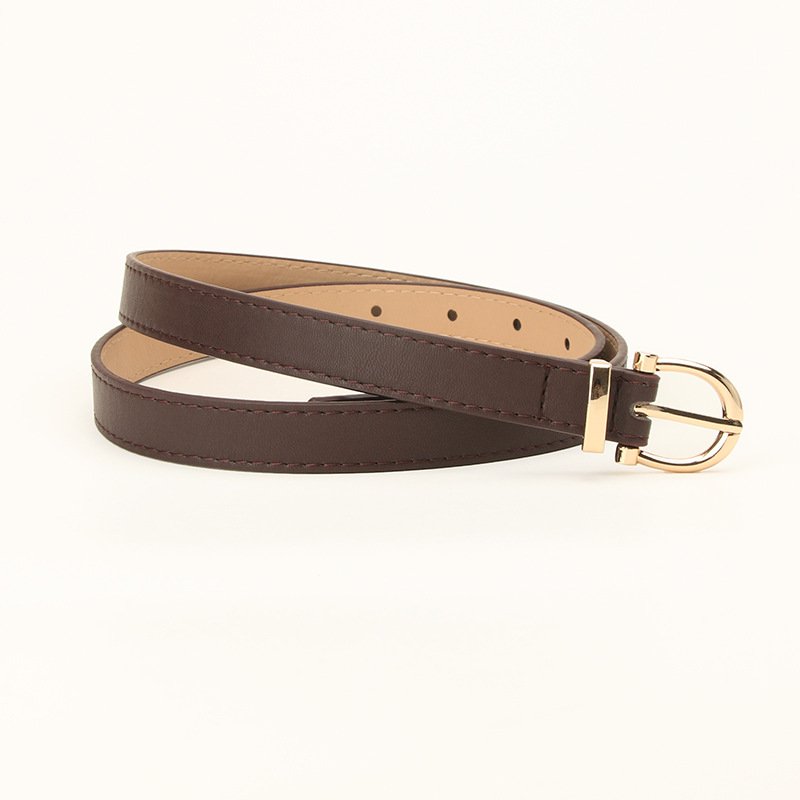 Thin Belt With Golden Buckle