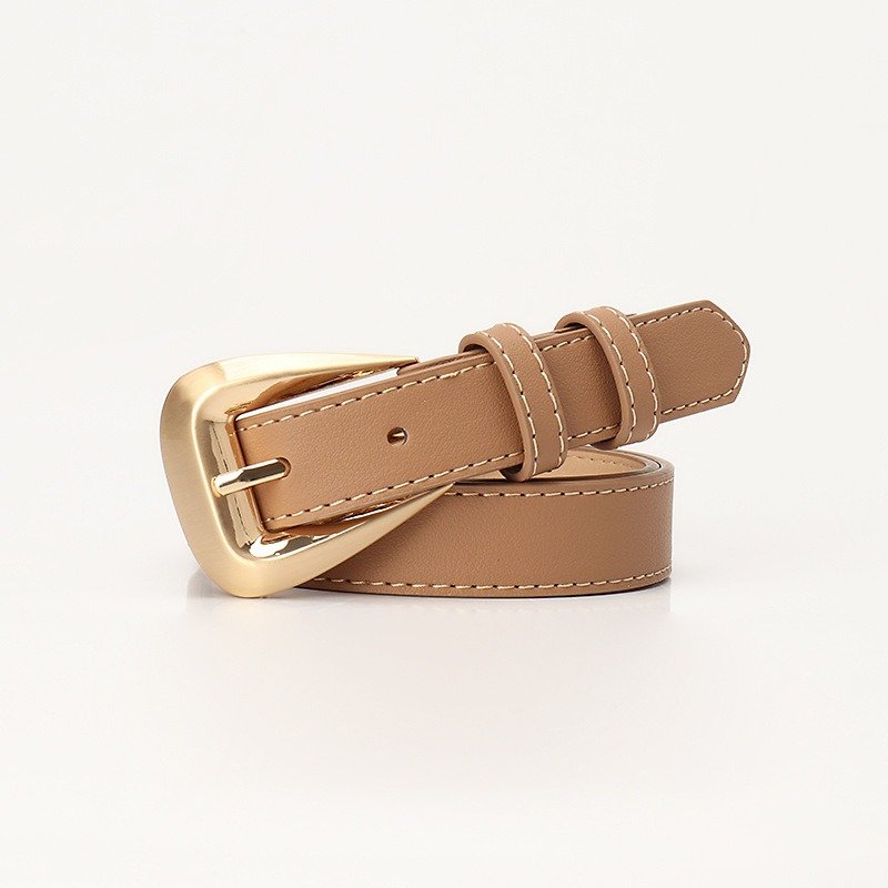 Belt With Golden Buckle Various Colors