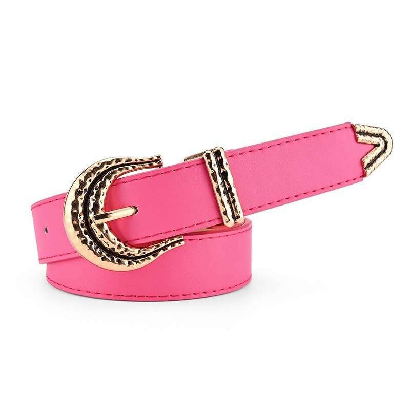 Three-Piece Belt with Golden Buckle