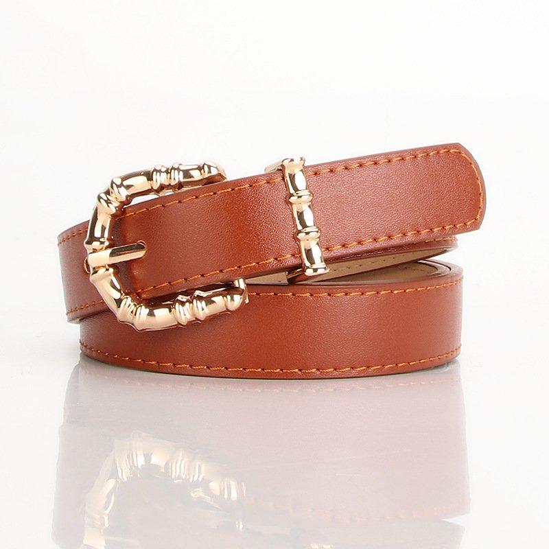 Alloy Pin Buckle Casual PU Thin Belt Clothing With Belt