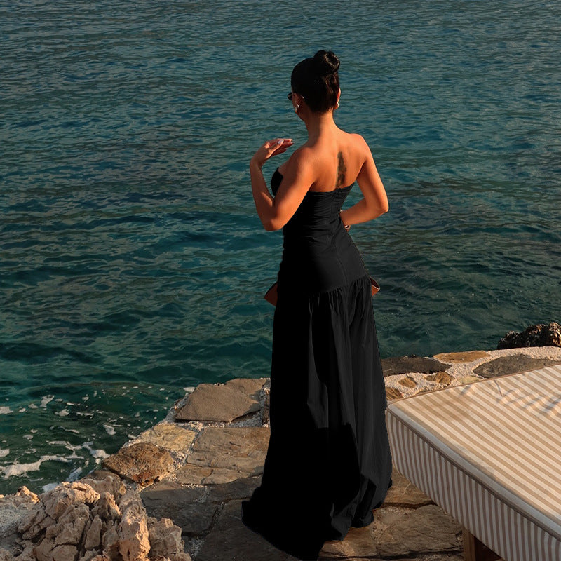 Vacation style strapless dress