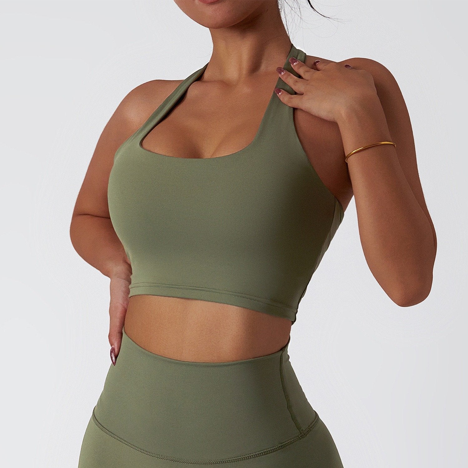 Quick Dry Back Halter Neck Sports Bra