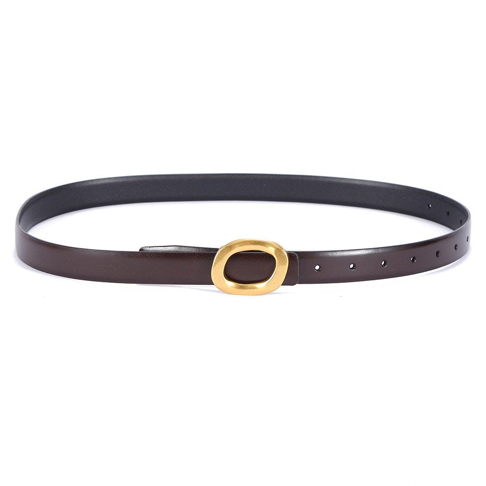 Belt With French Oval Button