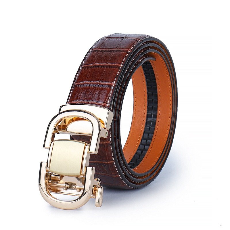 Men's Leather Belt With Automatic Buckle