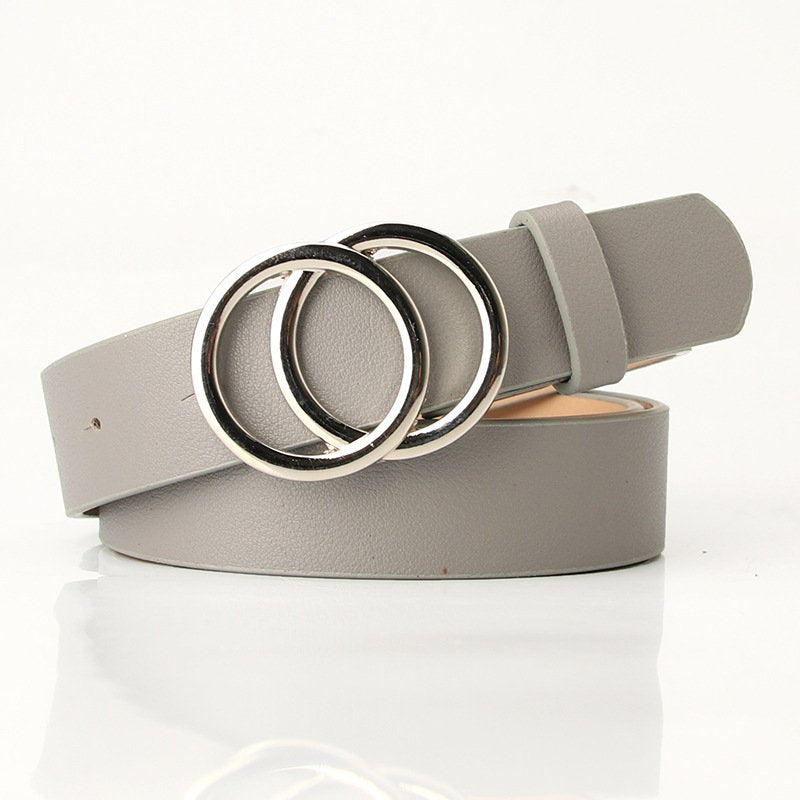 Wide Double Loop Buckle Belt