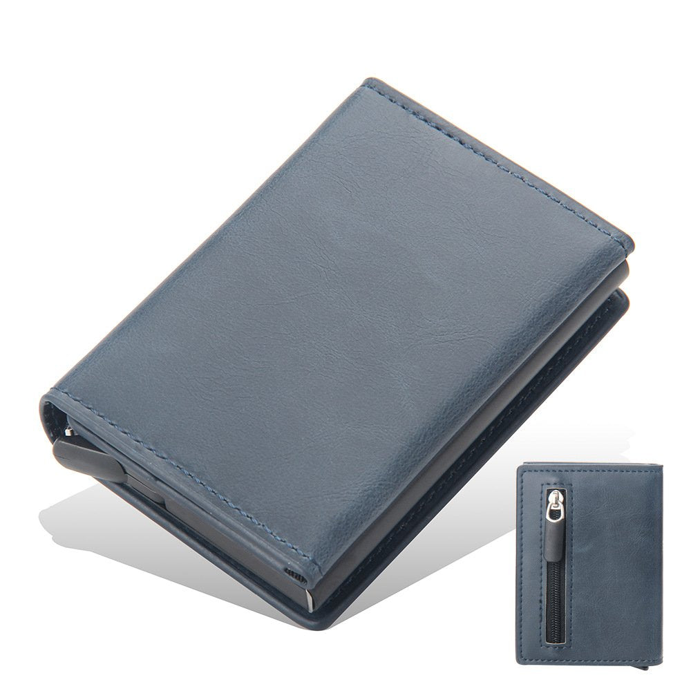 Men's Aluminum Case Anti Theft Card Bag Short Style Automatic Card Change