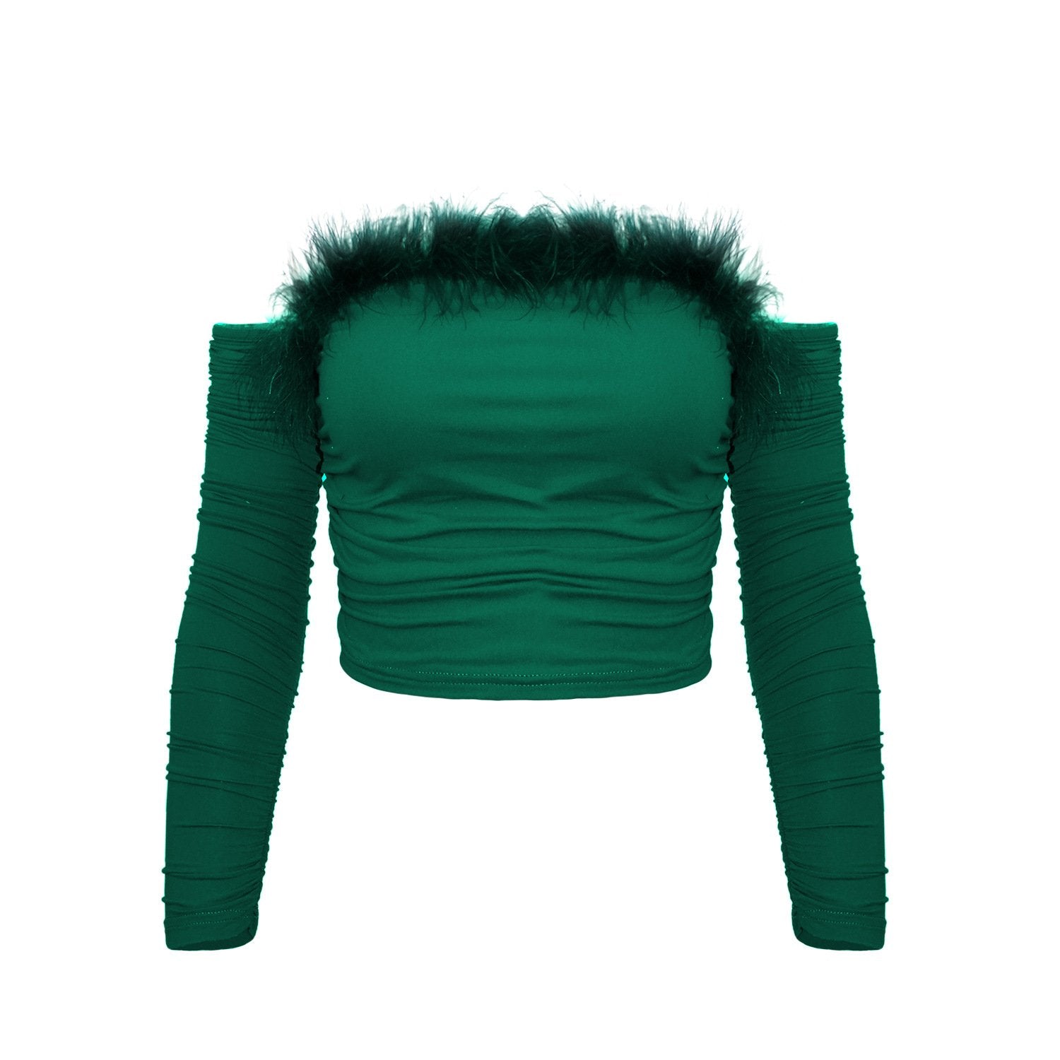 Long Sleeve Top With Faux Fur Trims