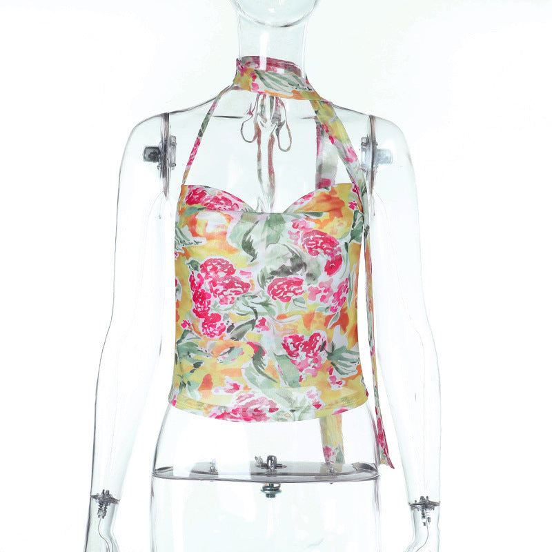 Colorful sexy printed top