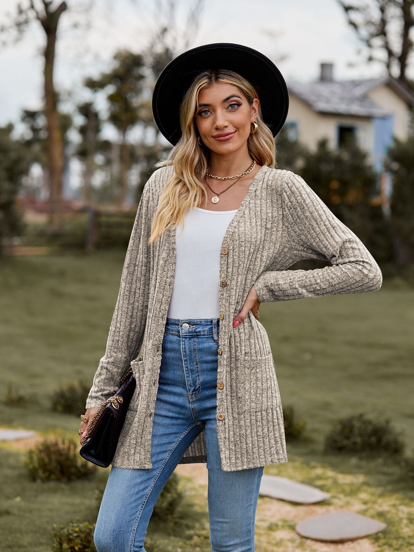 Striped Long Sleeve Cardigan