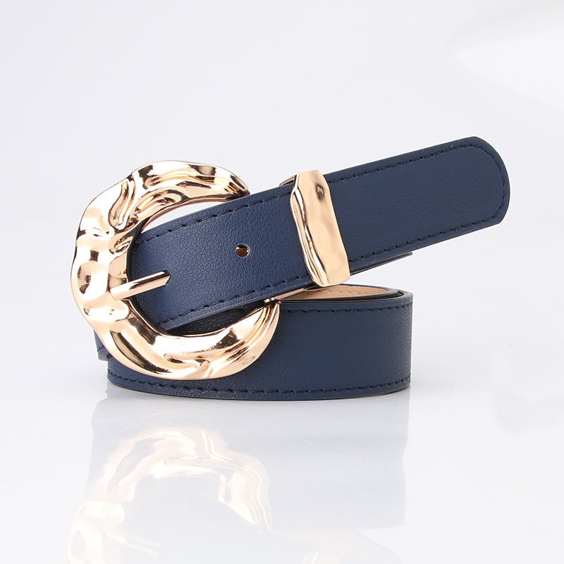 Belt With Large Metal Buckle Trim Belt