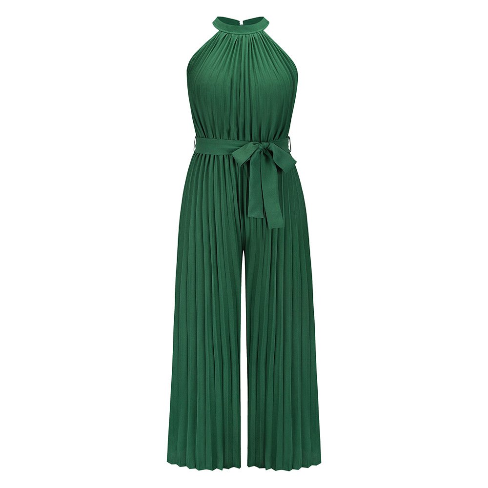 Sleeveless Pleated Jumpsuit With