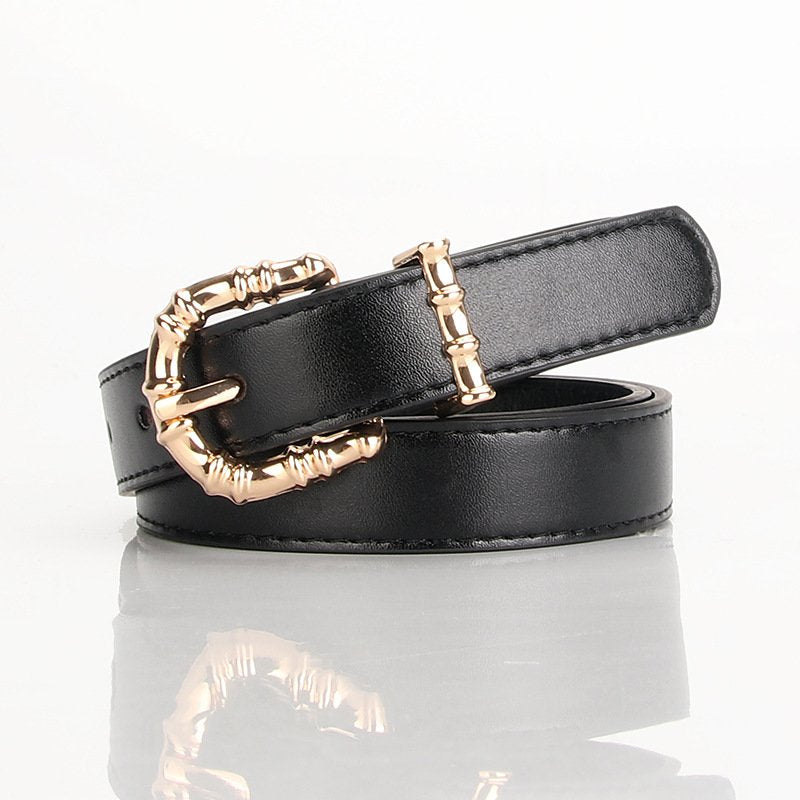 Alloy Pin Buckle Casual PU Thin Belt Clothing With Belt