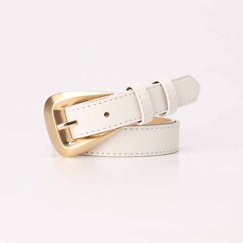 Belt With Golden Buckle Various Colors