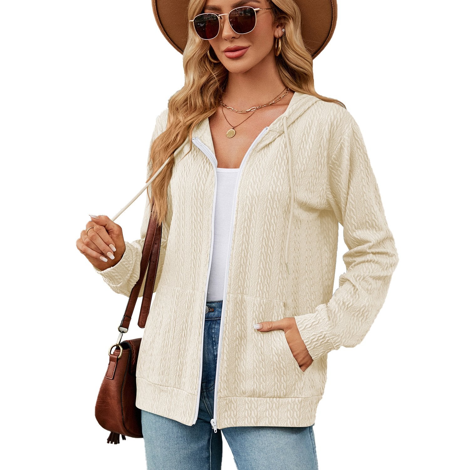 Hooded Zipper Cardigan