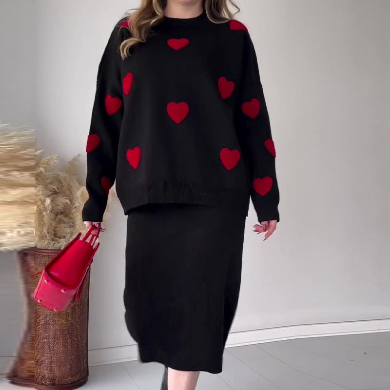 Knitted Love Print Sweater