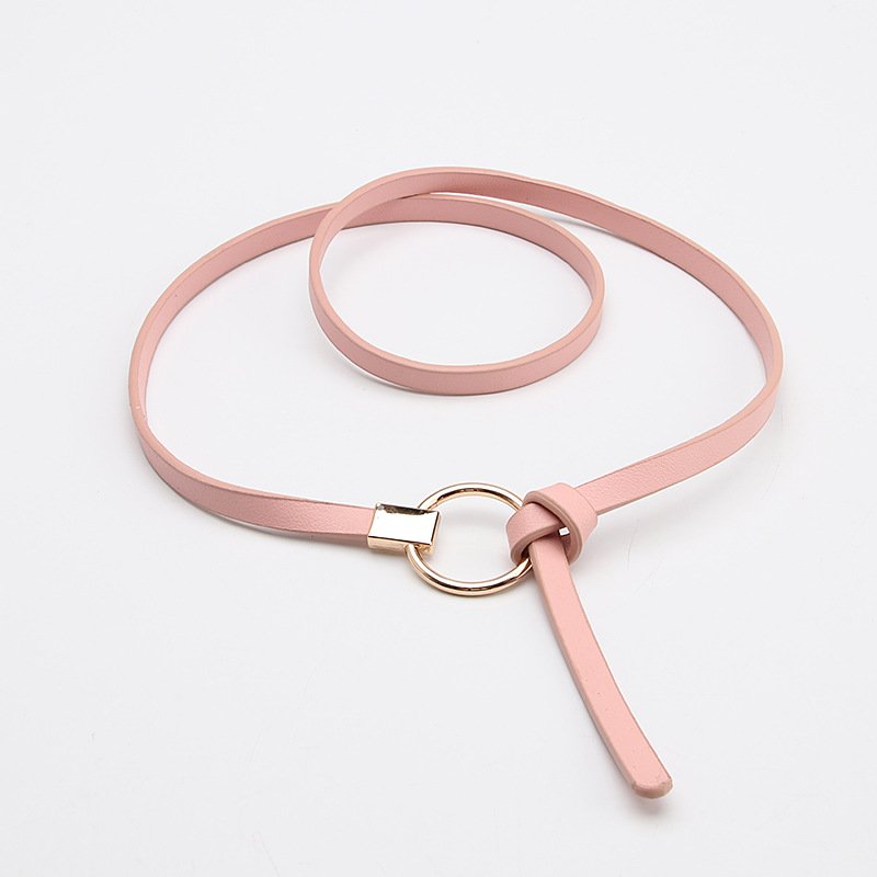 Knot Small Belt With Ladies Round Buckle Belt Women