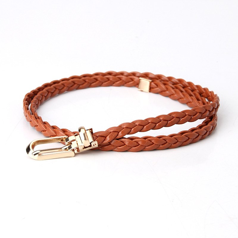 Candy Color Braided Belt Buckle With Clip