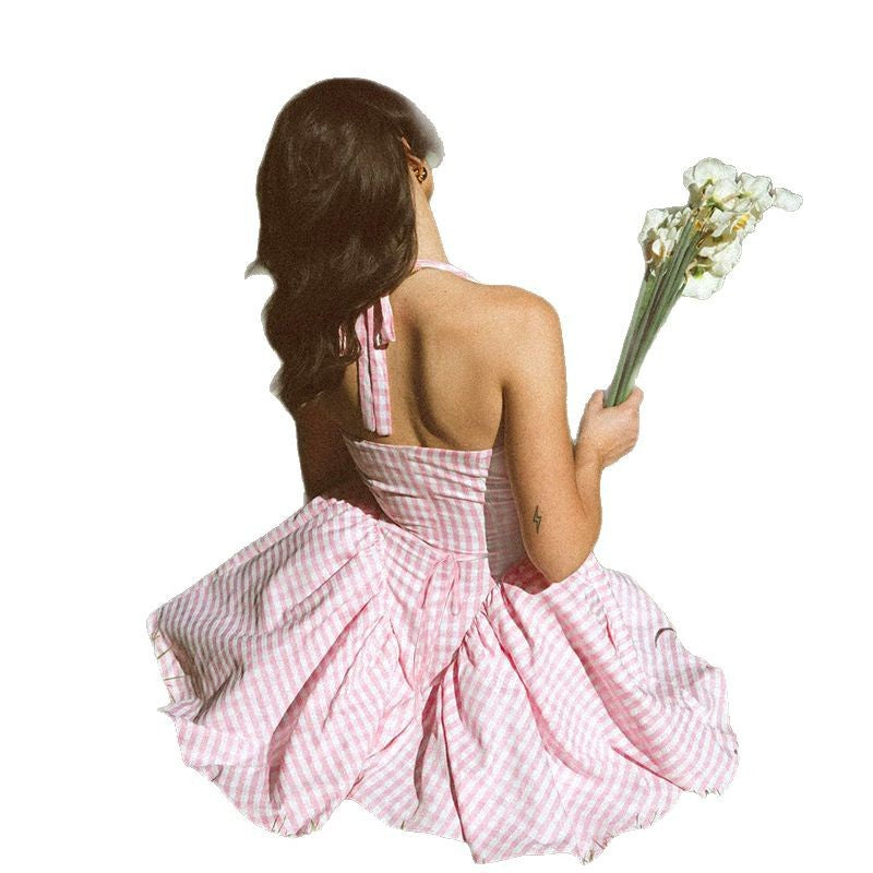 Deep V French Sweet Wind Waist Skirt