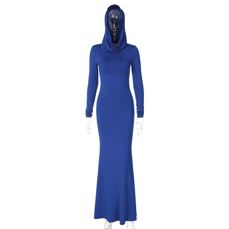 Slim Hooded Long Sleeved Dress