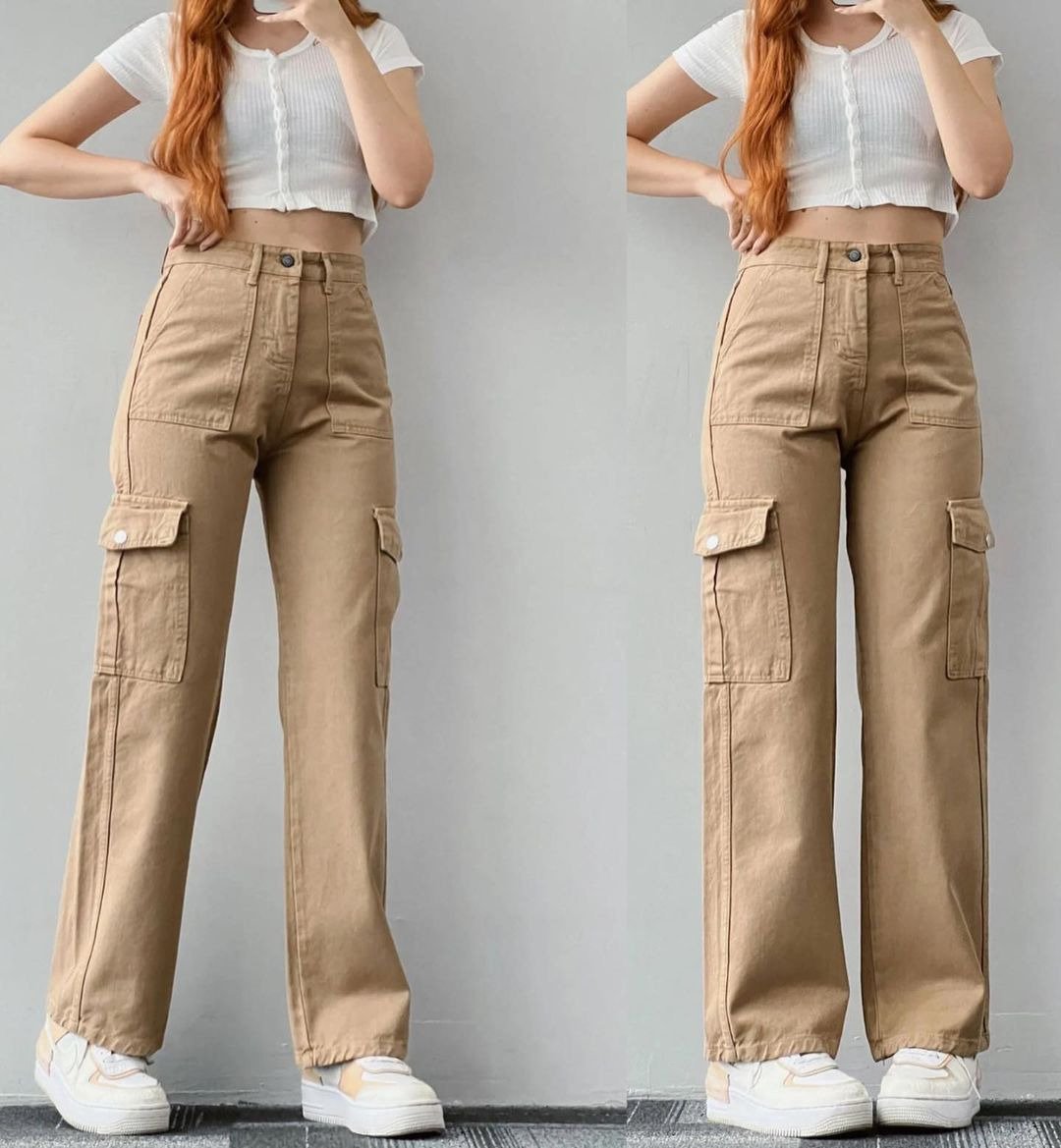 High-waisted Wide Pants With Pocket