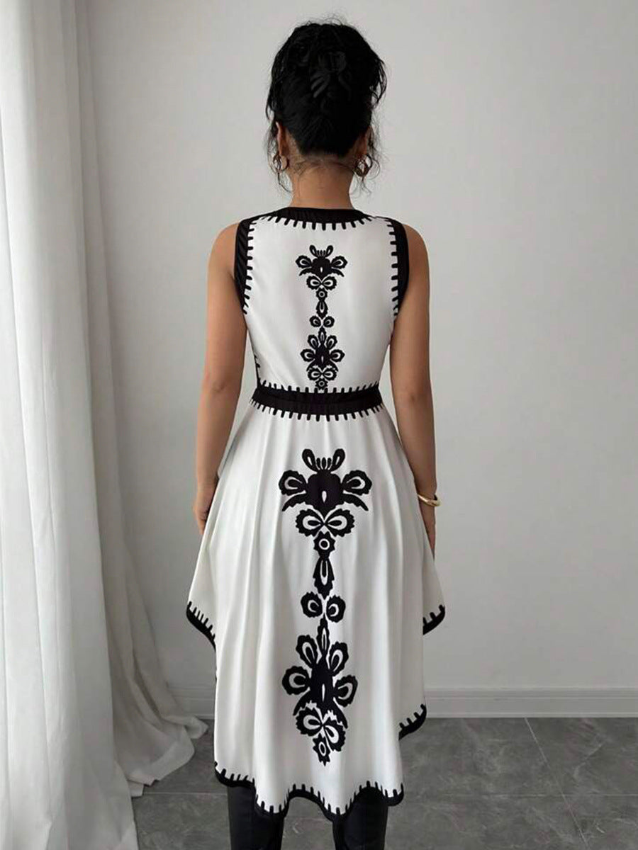 Irregular contrasting vest and tailcoat top