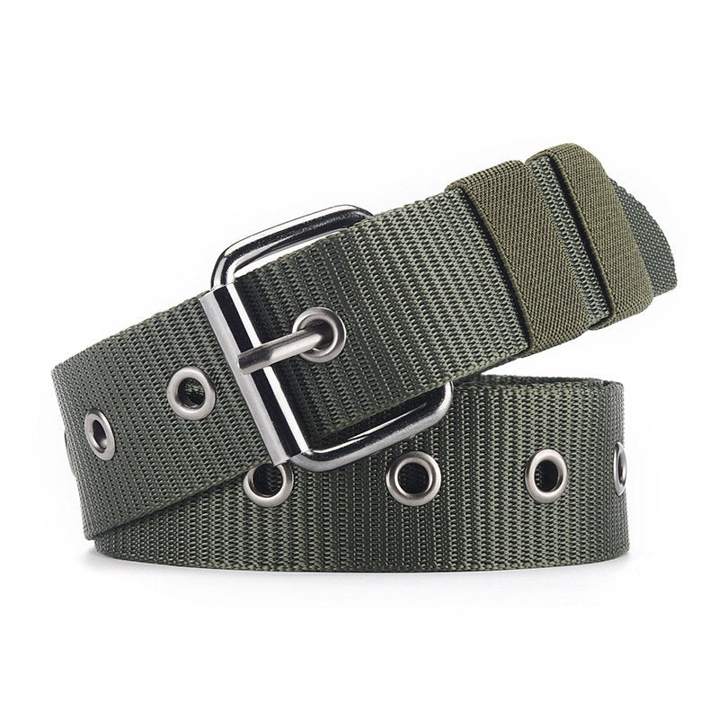 Canvas Stripe Solid Color Belt Male Fashion