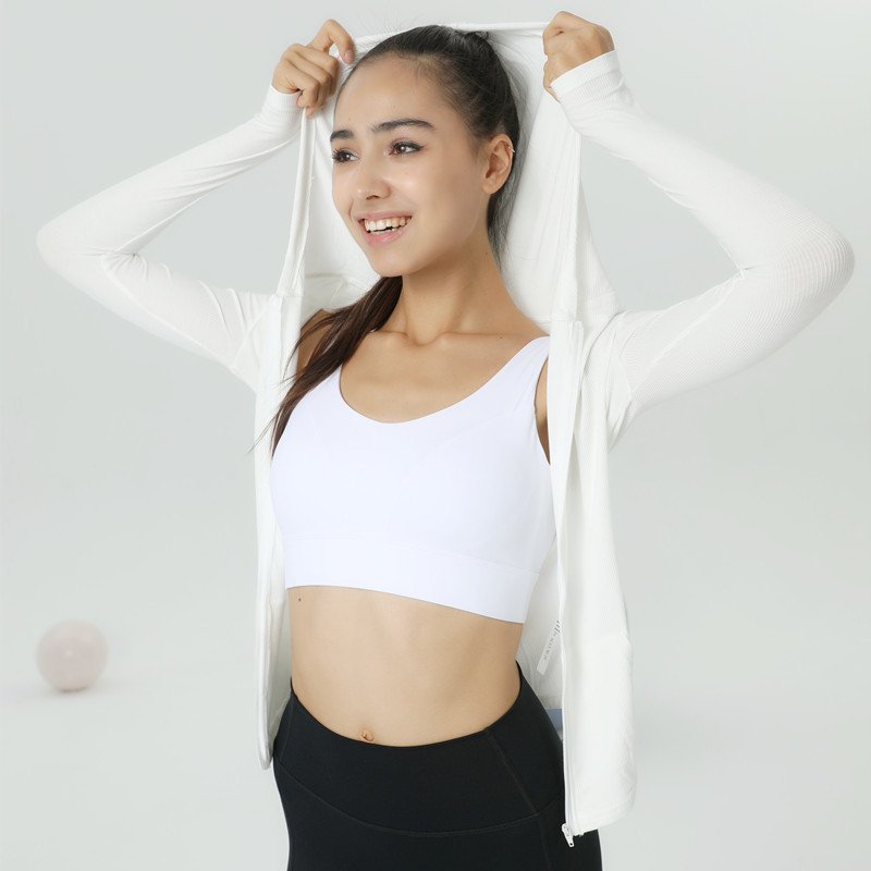 Top Women's Quick-Drying Sunscreen Hooded Gym Jacket