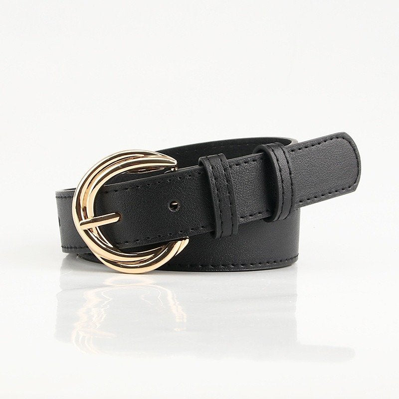 Carved Golden Buckle Belt