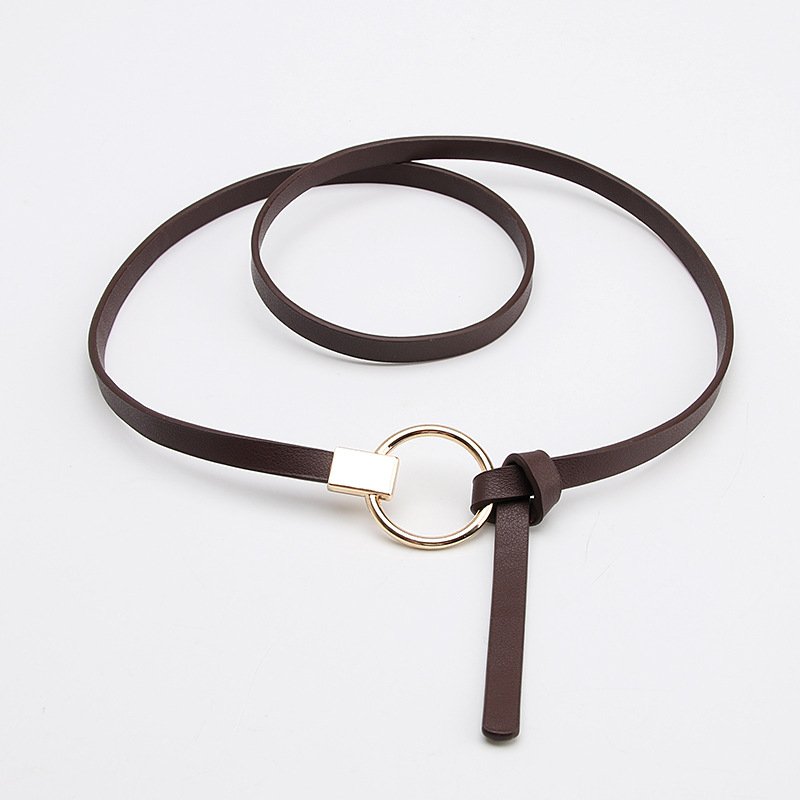 Knot Small Belt With Ladies Round Buckle Belt Women