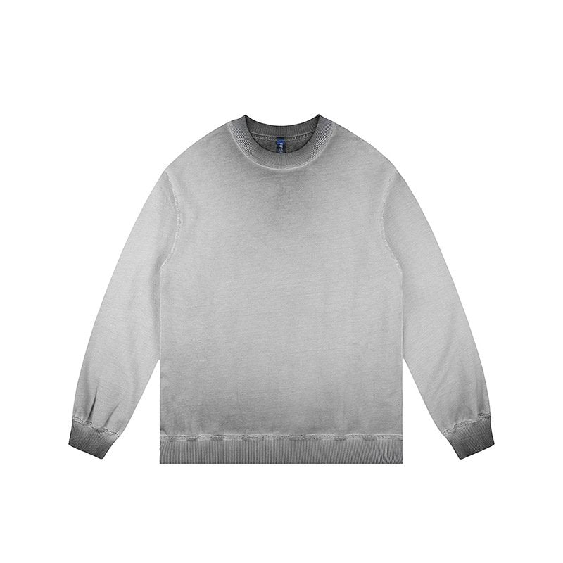 Heavy Wash And Color Round Neck Sweater