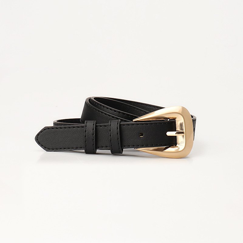 Cross Buckle Leather Belt