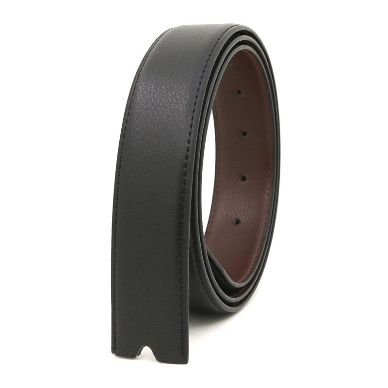 14 Grain Double Sided Perforated Leather Belt Body Five Color Rotary Pin Buckle Smooth Buckle Leather Belt