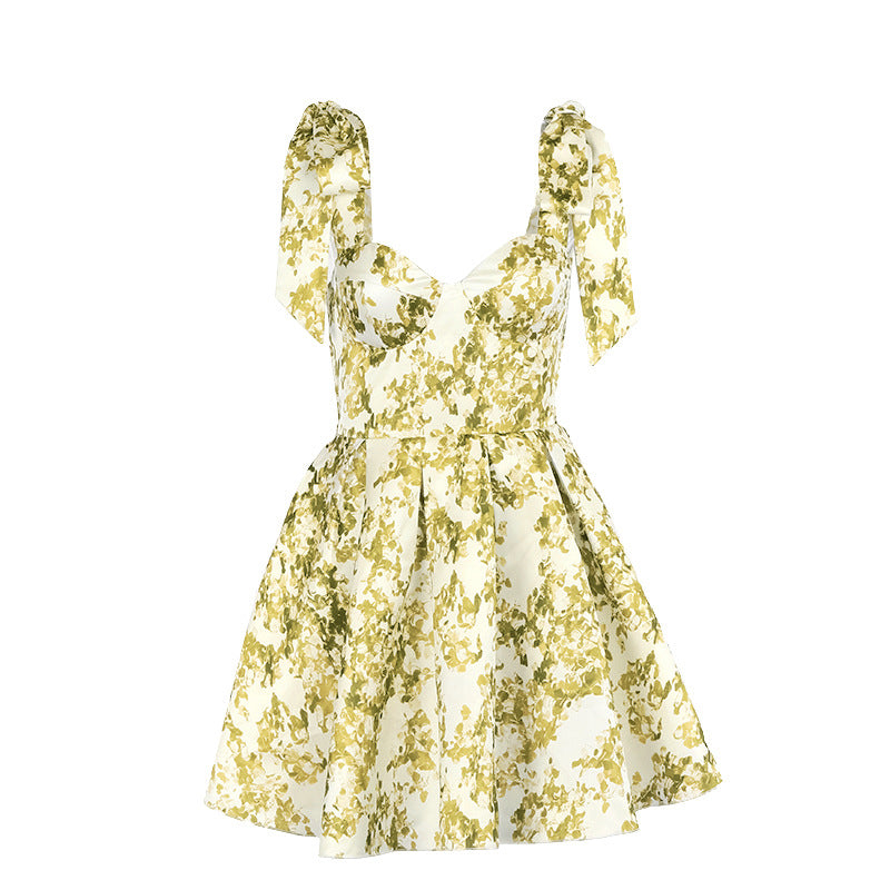 Temperament floral A-line skirt