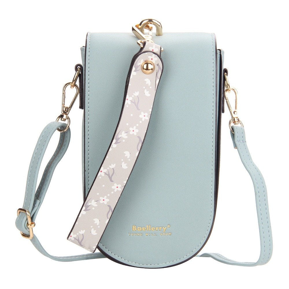 Solid Color Shoulder Card Holder Handbag