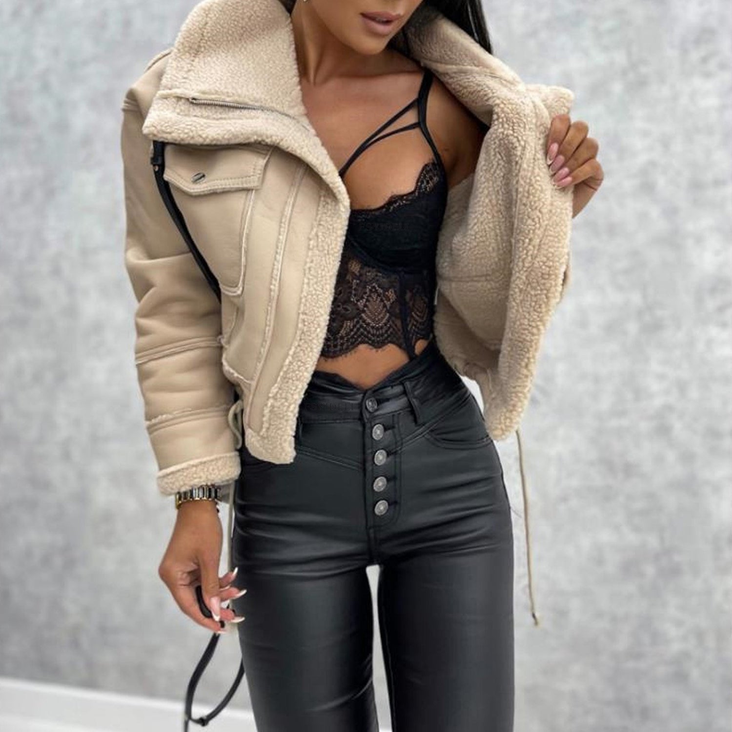 Cropped Jacket With Zipper