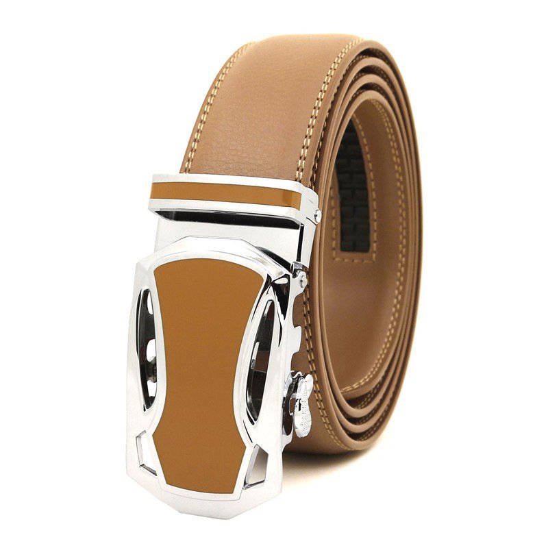 Men's Automatic Leather Belt Two Layers Of Leather Belt