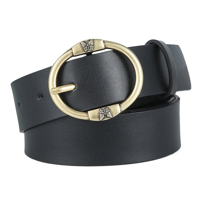 Thin Round Buckle Belt