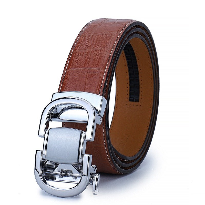 Men's Leather Belt With Automatic Buckle