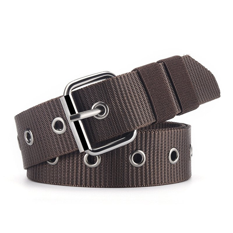 Canvas Stripe Solid Color Belt Male Fashion