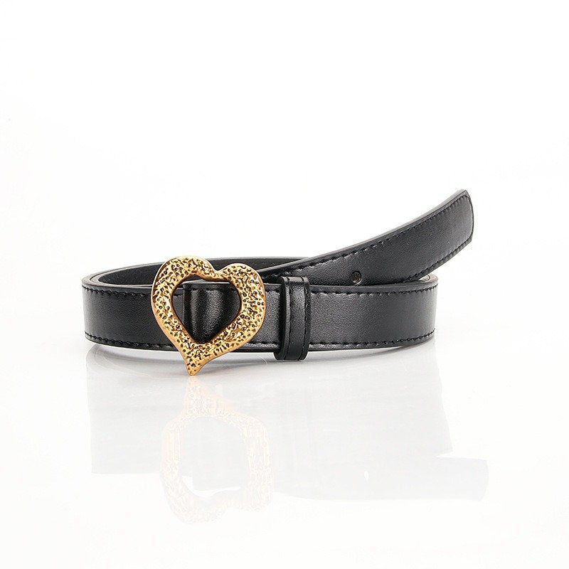 Metal Heart Buckle Belt