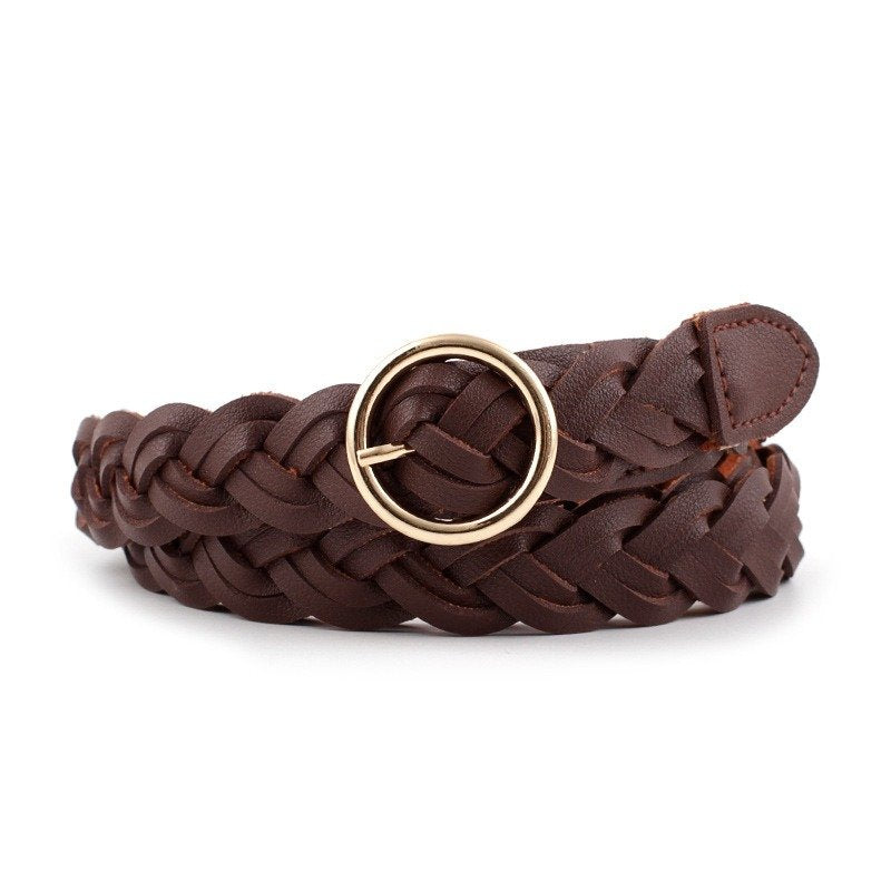 Braided Belt with Round Buckle