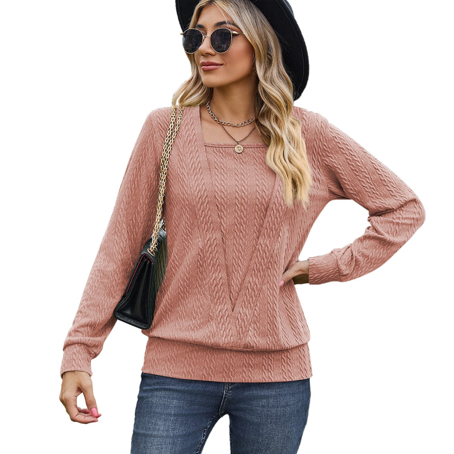 Square Neck Crossover Sweater