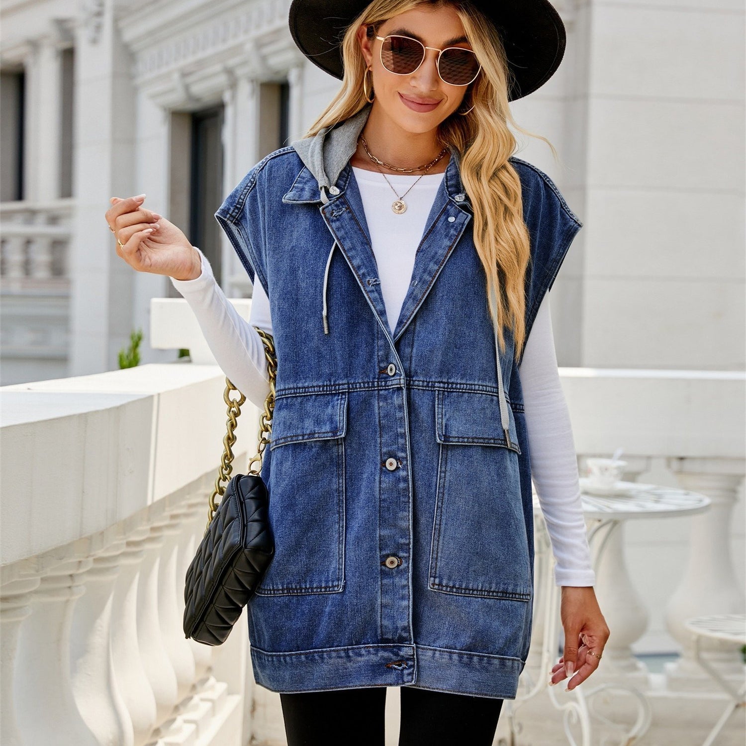 Sleeveless Denim Vest