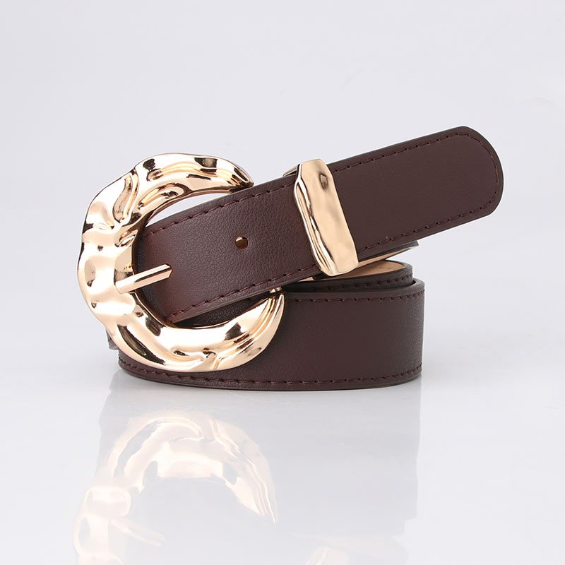 Belt With Large Metal Buckle Trim Belt