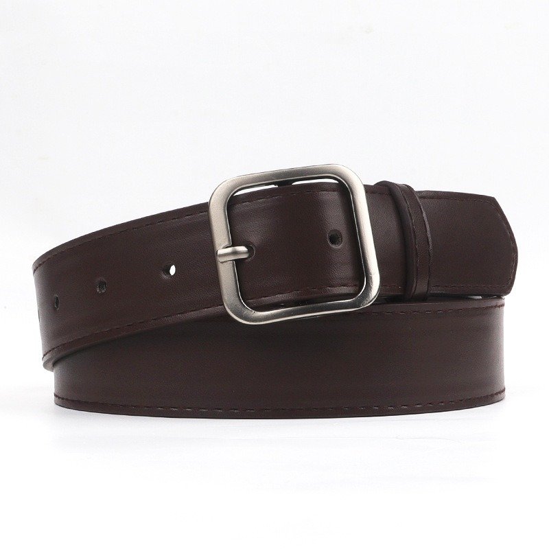 Belt With Square Metal Buckle