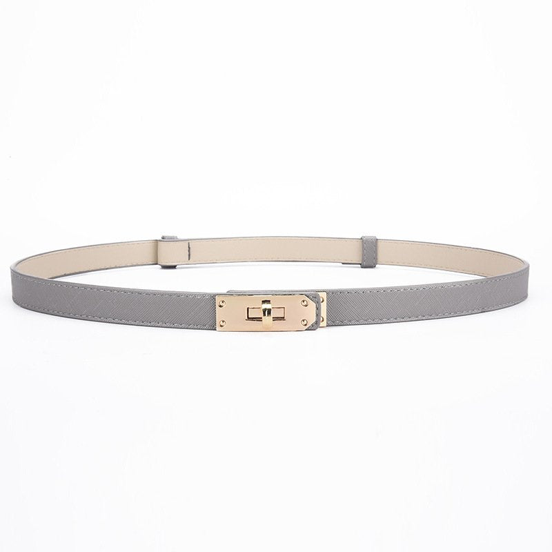 Simple Gold Buckle Ladies' Slim Waist