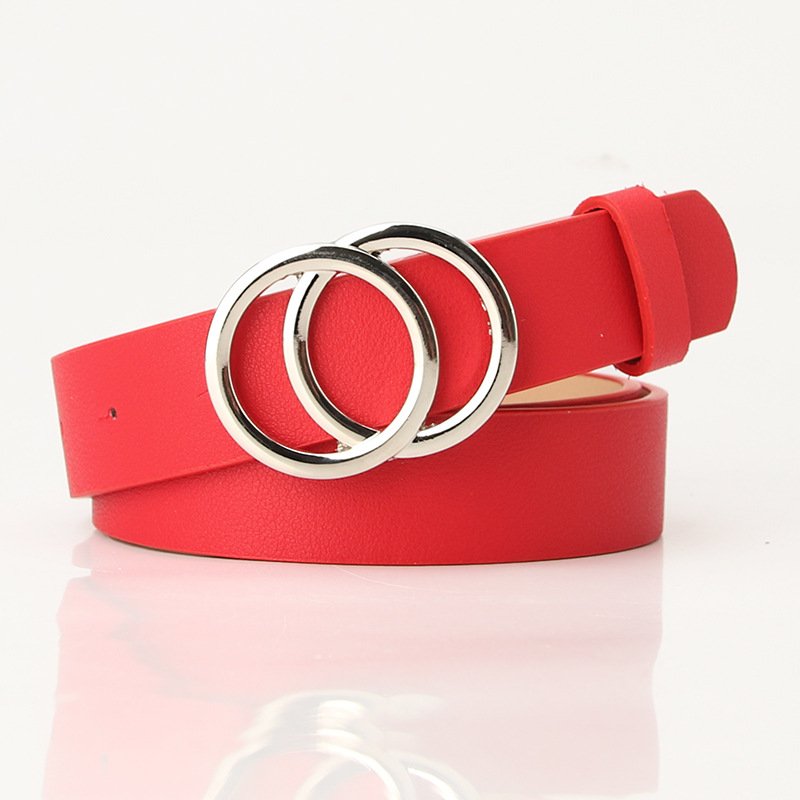 Wide Double Loop Buckle Belt