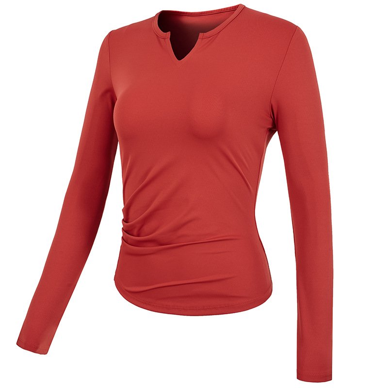 Quick-drying V-neck long-sleeved sports T-Shirt