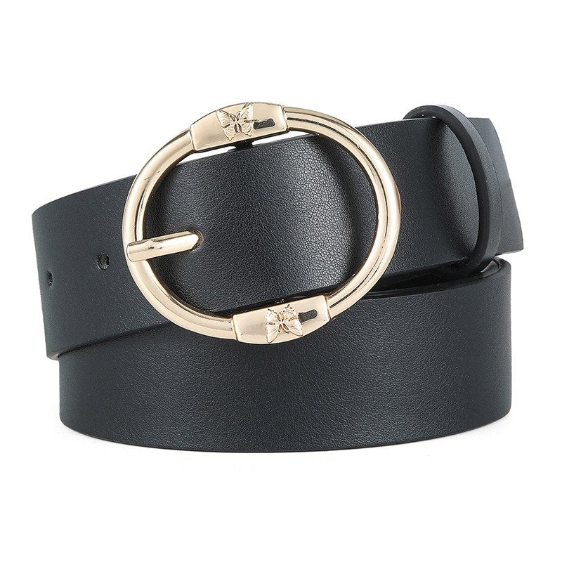 Thin Round Buckle Belt